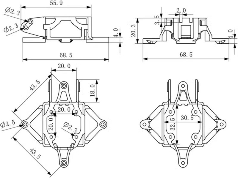 usmile Happymodel Mobula8 Camera Mount Bracket Perfect for DJI O3 Air Unit and Vista Module FPV Racing Drone Quadcopter Frame - Image 2